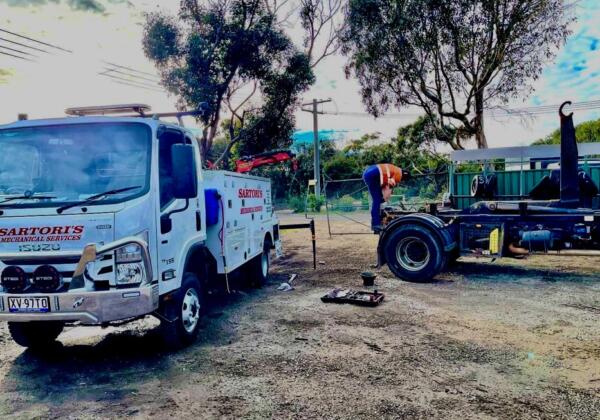 Repairs and maintenance on truck in Anglesea by Sartori's diesel and hydraulics mechanic