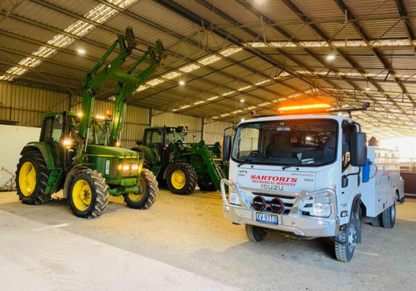 Agricultural machinery in Geelong workshop ready for maintenance