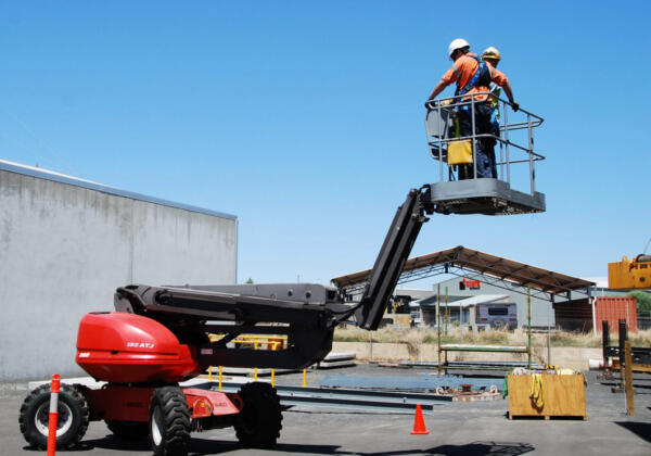 Major compliance inspections being completed on EWP by Sartori's Mechanical Services in Geelong