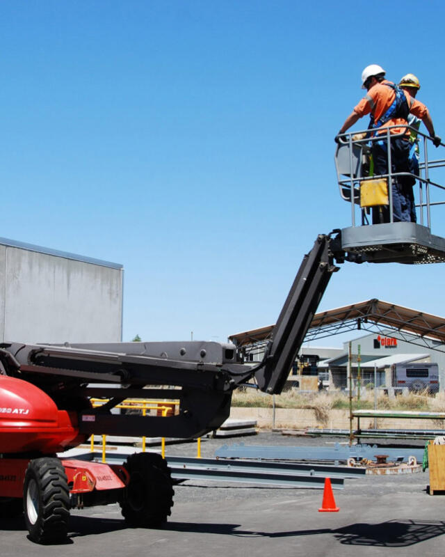 Major compliance inspections being completed on EWP by Sartori's Mechanical Services in Geelong